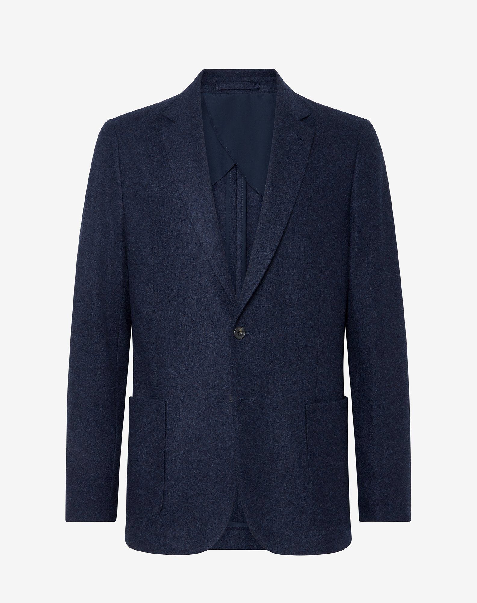 Jacket A Due Bottoni In Lana Jersey