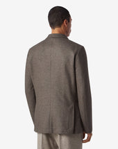 Jacket A Due Bottoni In Lana Jersey