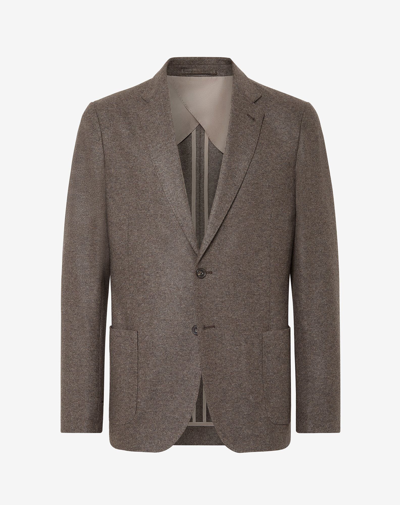 Jacket A Due Bottoni In Lana Jersey