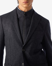Jacket A Due Bottoni Grigia In Lana Jersey