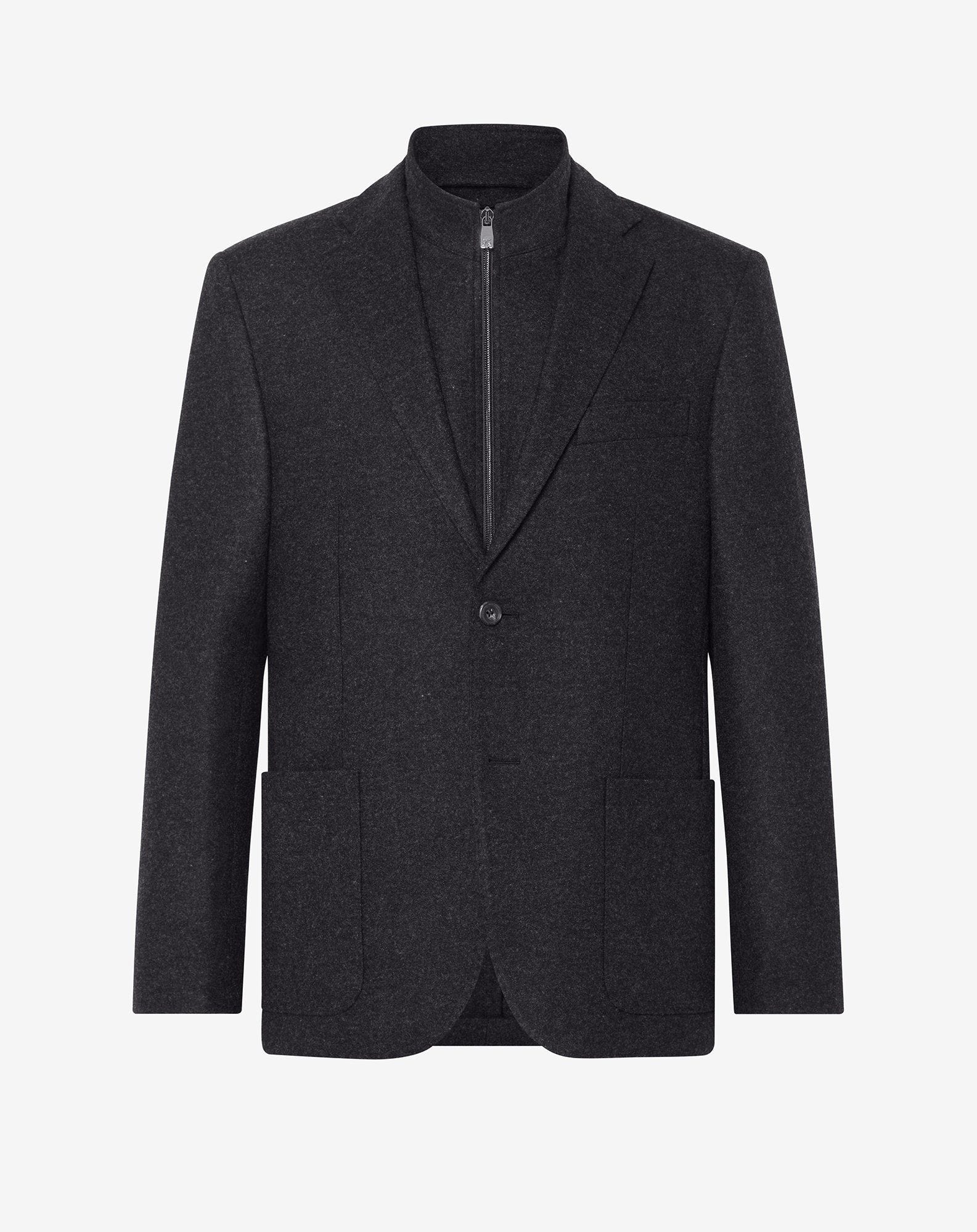 Jacket a due bottoni grigia in lana jersey