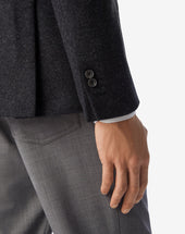 Jacket A Due Bottoni Grigia In Lana Jersey
