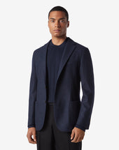 Jacket A Due Bottoni In Lana Jersey
