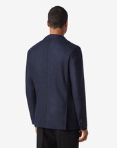 Jacket A Due Bottoni In Lana Jersey