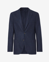 Jacket a due bottoni blu navy in lana jersey