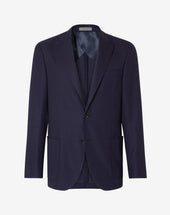 Jacket A Due Bottoni In Lana Hopsack