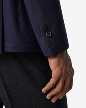 Jacket A Due Bottoni In Lana Hopsack