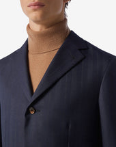 Jacket A Tre Bottoni In Lana Cheviot