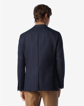 Jacket A Tre Bottoni In Lana Cheviot