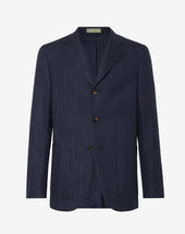 Jacket A Tre Bottoni In Lana Cheviot