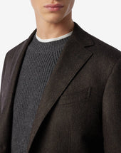 Jacket A Due Bottoni Fantasia Herringbone In Lana E Cashmere
