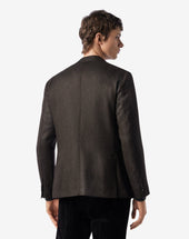Jacket A Due Bottoni Fantasia Herringbone In Lana E Cashmere