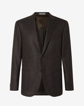 Jacket A Due Bottoni Fantasia Herringbone In Lana E Cashmere