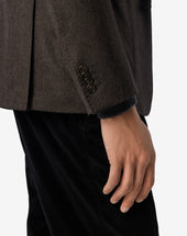 Jacket A Due Bottoni Fantasia Herringbone In Lana E Cashmere