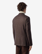 Jacket A Sei Bottoni In Lana Con Micro Pattern
