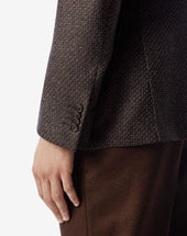 Jacket A Sei Bottoni In Lana Con Micro Pattern