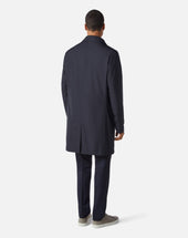 Trench Foderato Navy In Techno Popeline