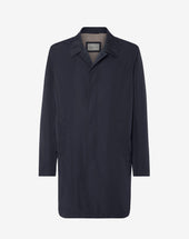 Trench Foderato Navy In Techno Popeline