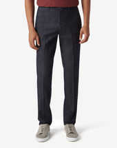 Pants Chino Scuro In Denim Stretch
