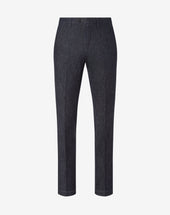 Pants Chino Scuro In Denim Stretch