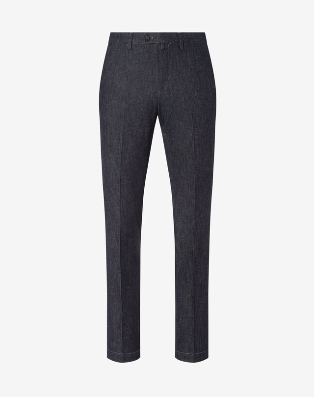 Pants chino blu scuro in denim stretch