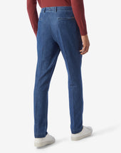 Pants Chino Chiaro In Denim Stretch