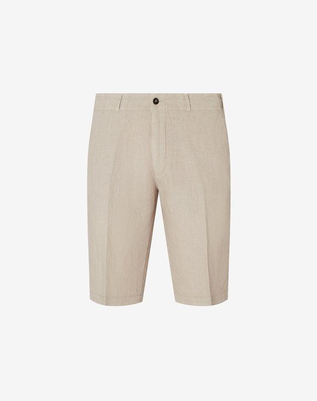 Bermuda beige in puro lino tinto capo