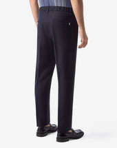 Pants Navy In Twill Di Lana E Lino