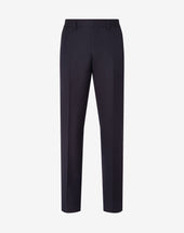 Pants Navy In Twill Di Lana E Lino