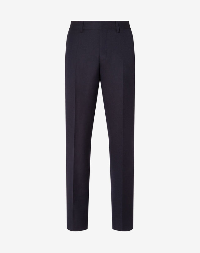 Pants Navy In Twill Di Lana E Lino