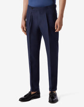 Pants Con 2 Pince In Lana E Lino