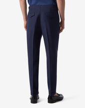 Pants Con 2 Pince In Lana E Lino