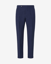 Pants Con 2 Pince In Lana E Lino