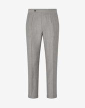 Pants Grigi Con 2 Pince In Lana E Lino