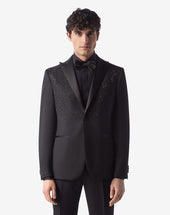 Jacket Da Smoking Nera In Lana 130 S