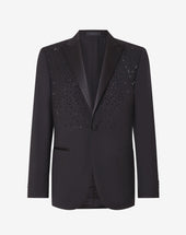 Jacket Da Smoking Nera In Lana 130 S