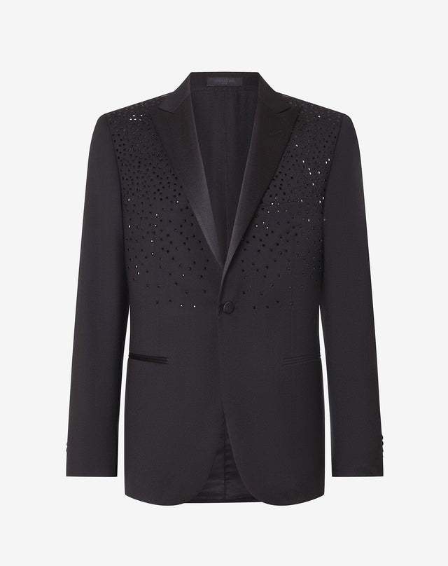 Jacket da smoking nera in lana 130's