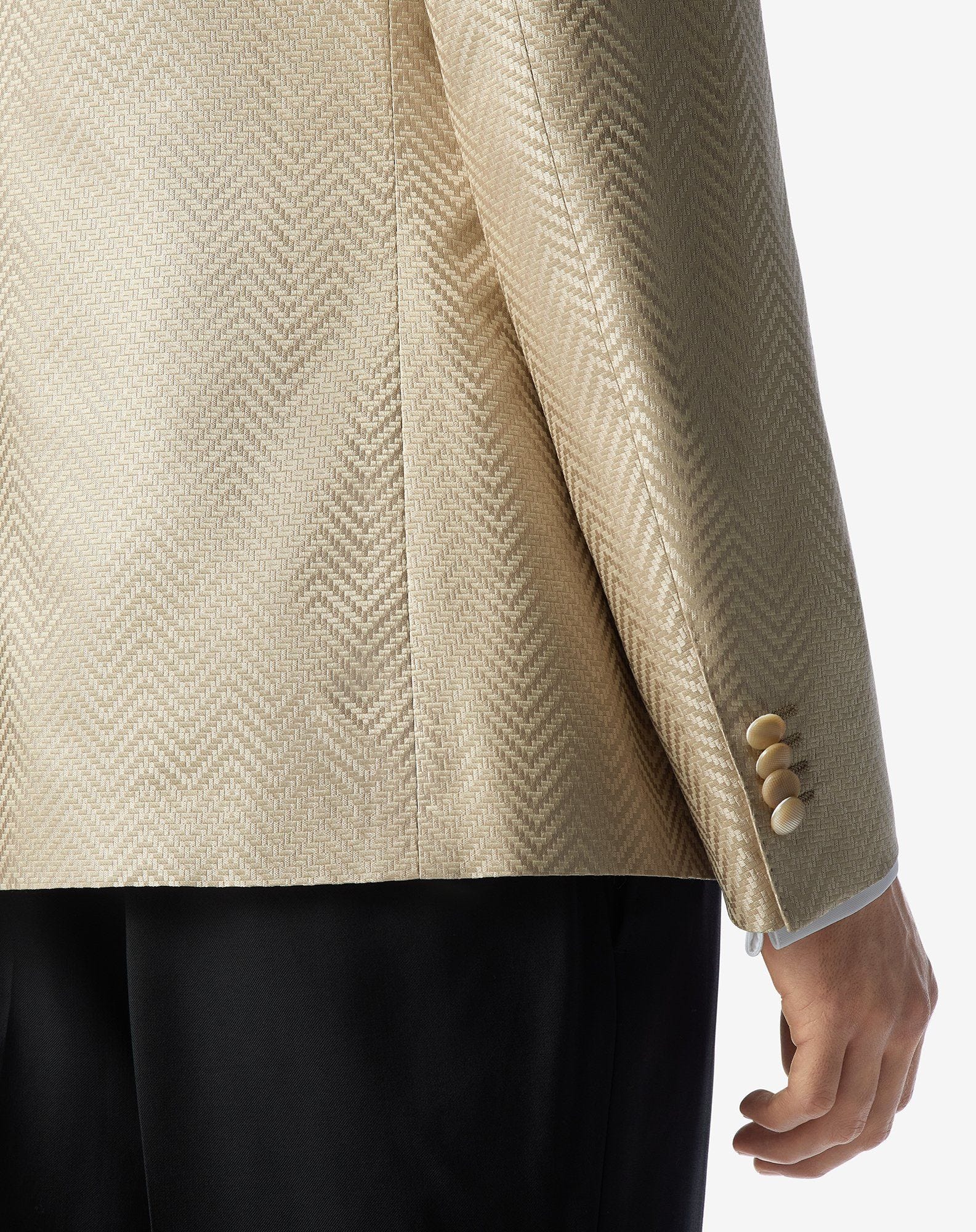 Jacket In Pura Seta Chevron Optical