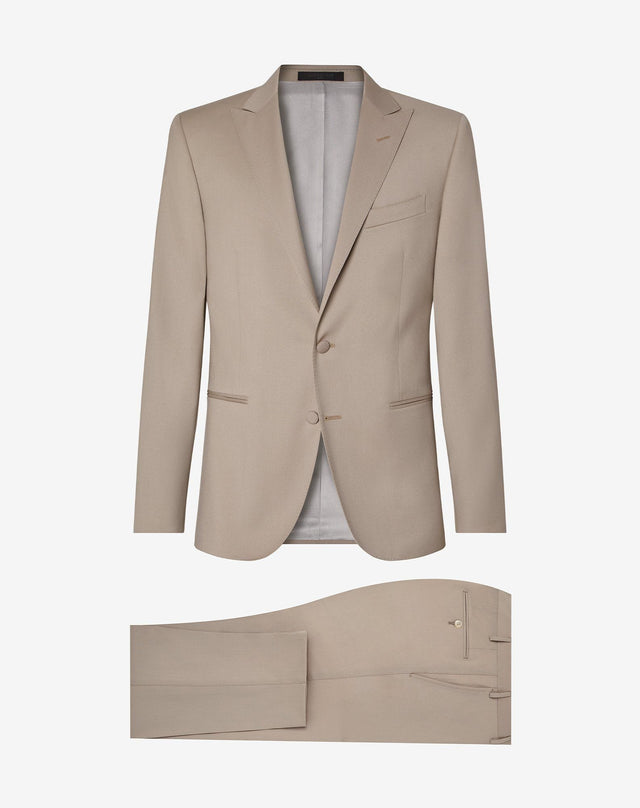 Suit rosa antico in twill di lana 130's
