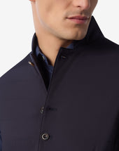 Gilet Trapuntato Navy In Tessuto Tecnico