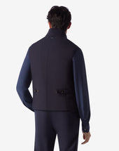 Gilet Trapuntato Navy In Tessuto Tecnico