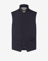 Gilet Trapuntato Navy In Tessuto Tecnico