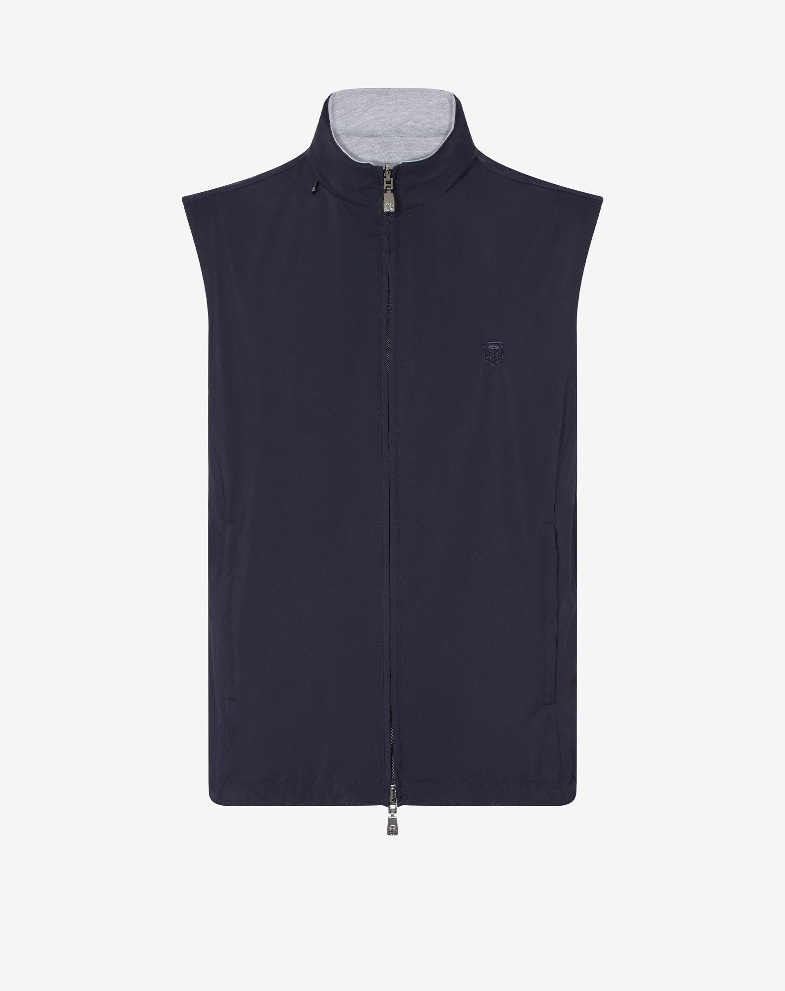Gilet reversibile blu navy in tessuto tecnico