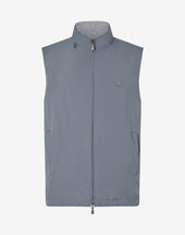 Gilet reversibile azzurro in tessuto tecnico