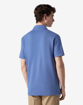 Polo Con Bottoni Azzurra In Cotone