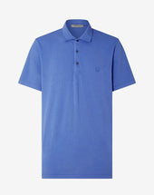 Polo Con Bottoni Azzurra In Cotone