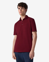 Polo Con Bottoni Bordeaux In Cotone
