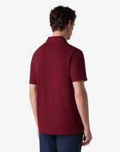 Polo Con Bottoni Bordeaux In Cotone