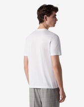 T Shirt Girocollo Bianca In Cotone