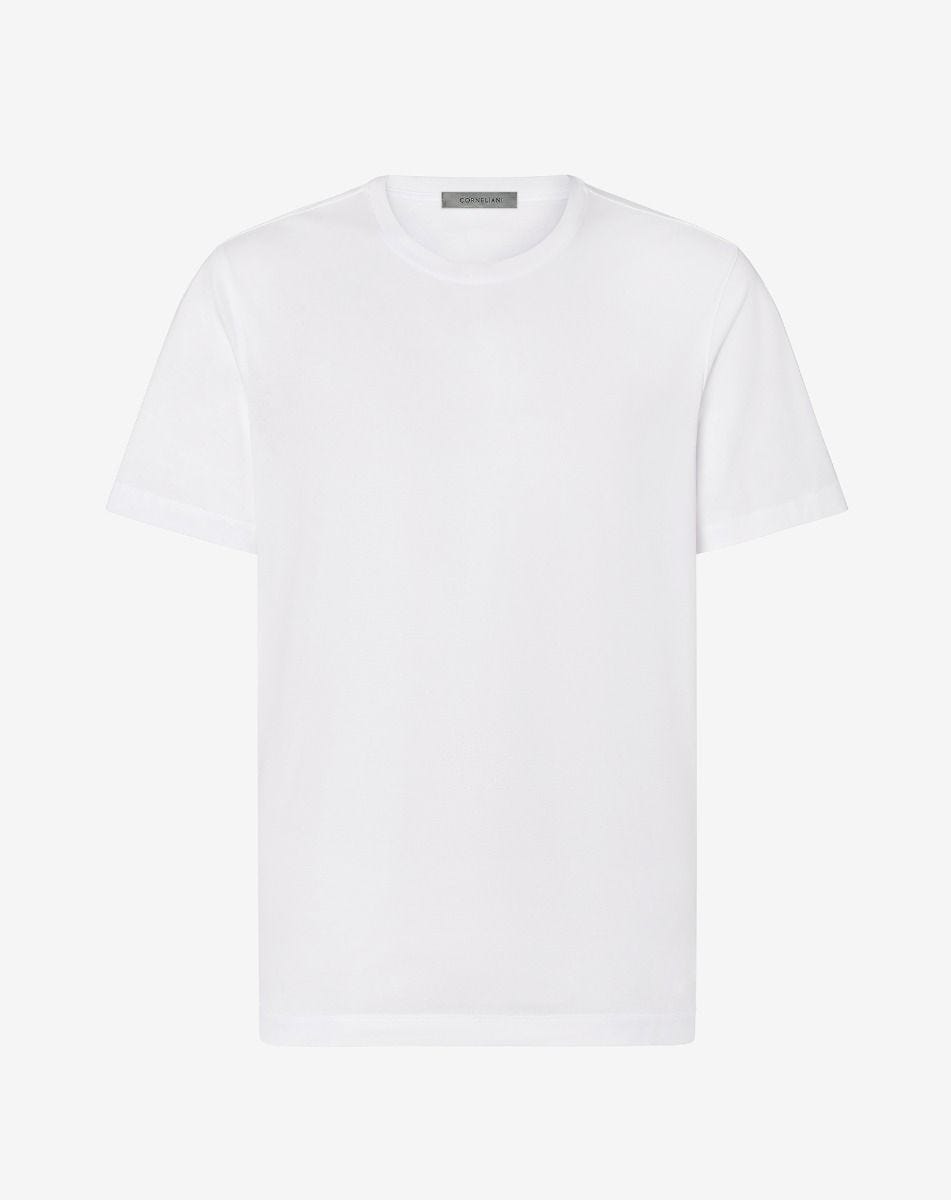 T Shirt Girocollo Bianca In Cotone